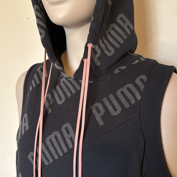 Puma En Pointe black, cold shoulder athletic sweatshirt Dress, size large - Picture 6 of 11